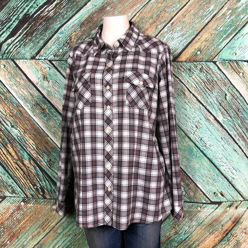 D7 - Torrid| Plaid Challis Camp Shirt- 00